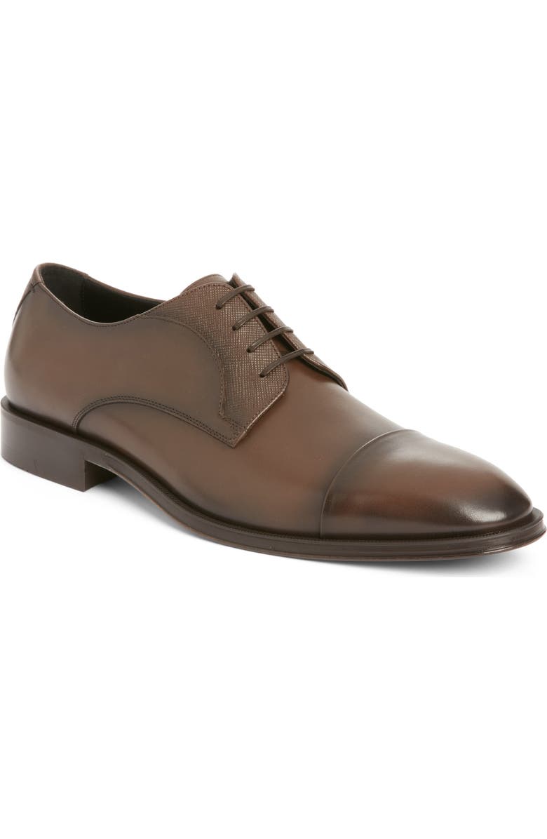 BOSS Derrek Cap Toe Derby, Main, color, Dark Brown