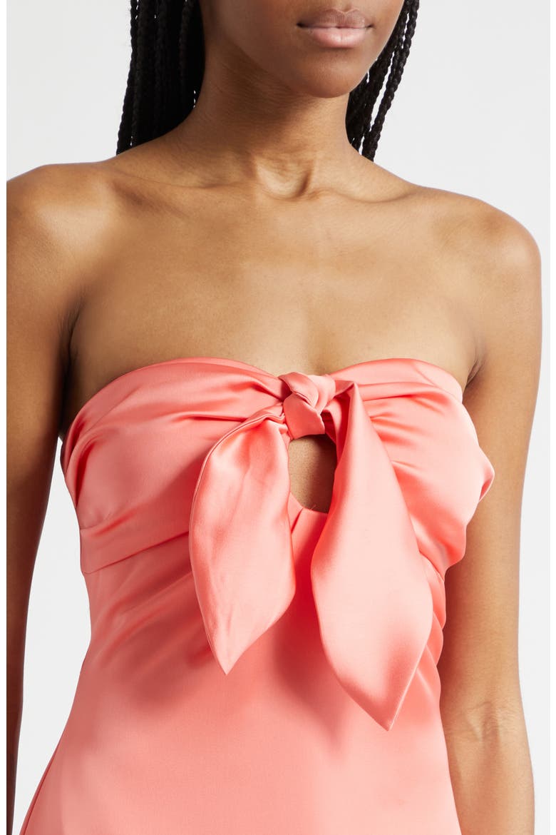 orion strapless tie front satin mini dress Ramy Brook Orion Strapless Tie-Front Satin Mini Dress
