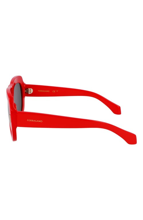 Ferragamo Rivets 57mm Aviator Sunglasses In Red