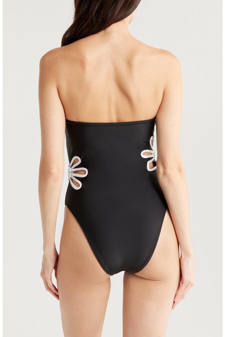 Luca Cutout One-Piece Swimsuit, Alternate, color, BLACK/ WHITE CUTOUT