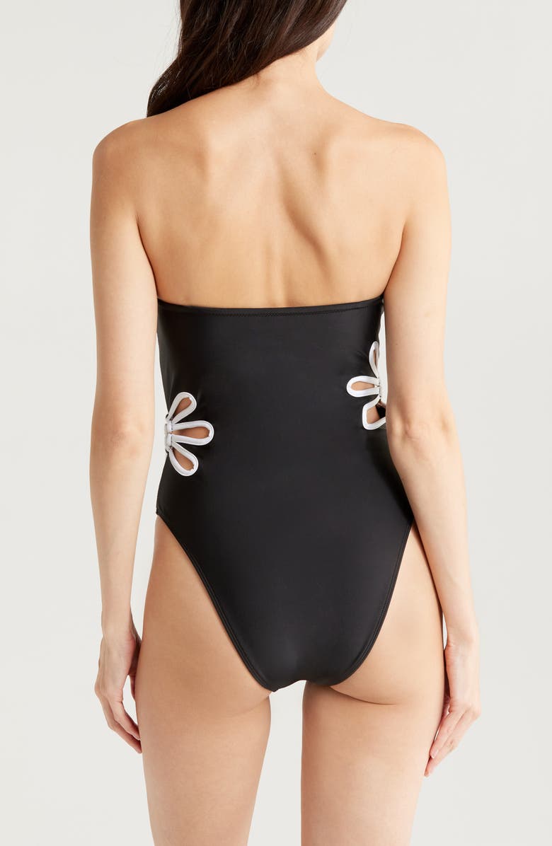 Ramy Brook Luca Cutout One-Piece Swimsuit, Alternate, color, Black/ White Cutout