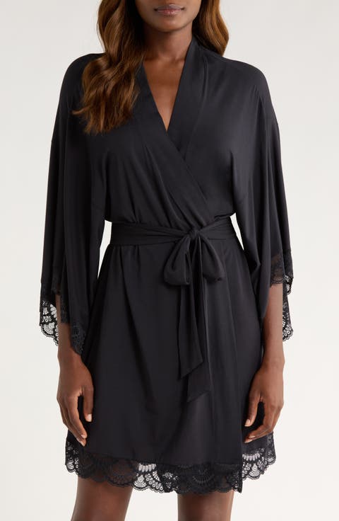 Mariana Lace Trim Jersey Robe