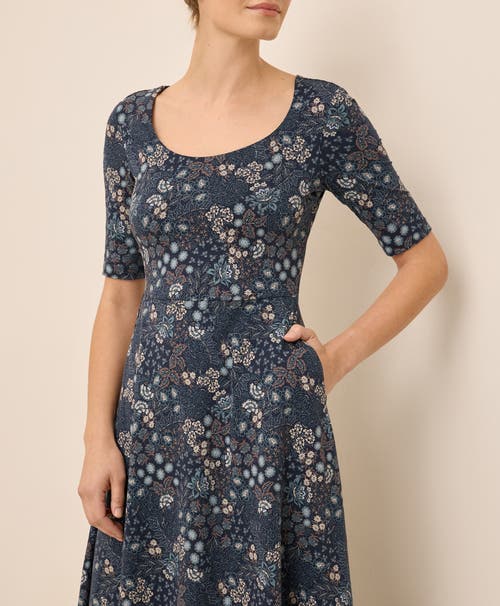 Pact Fit & Flare Signature Scoop Dress In Blue
