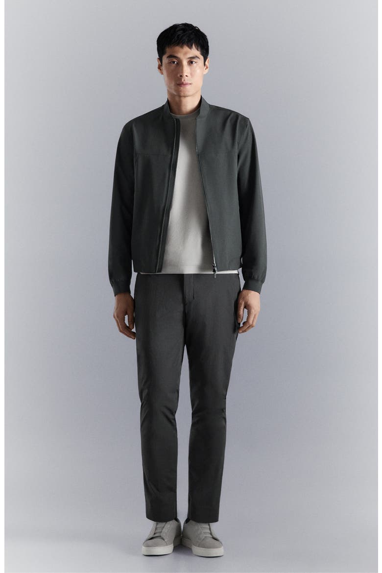Water Repellent Bomber Jacket, Alternate, color, DARK GREY