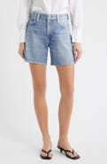 rag & bone rb Miramar Kaia High Waist Relaxed Fit Faux Denim Ponte Shorts