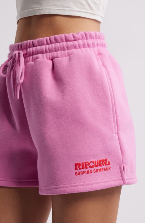 RIP CURL RIP CURL SURF PUFF COTTON BLEND FLEECE DRAWSTRING SHORTS