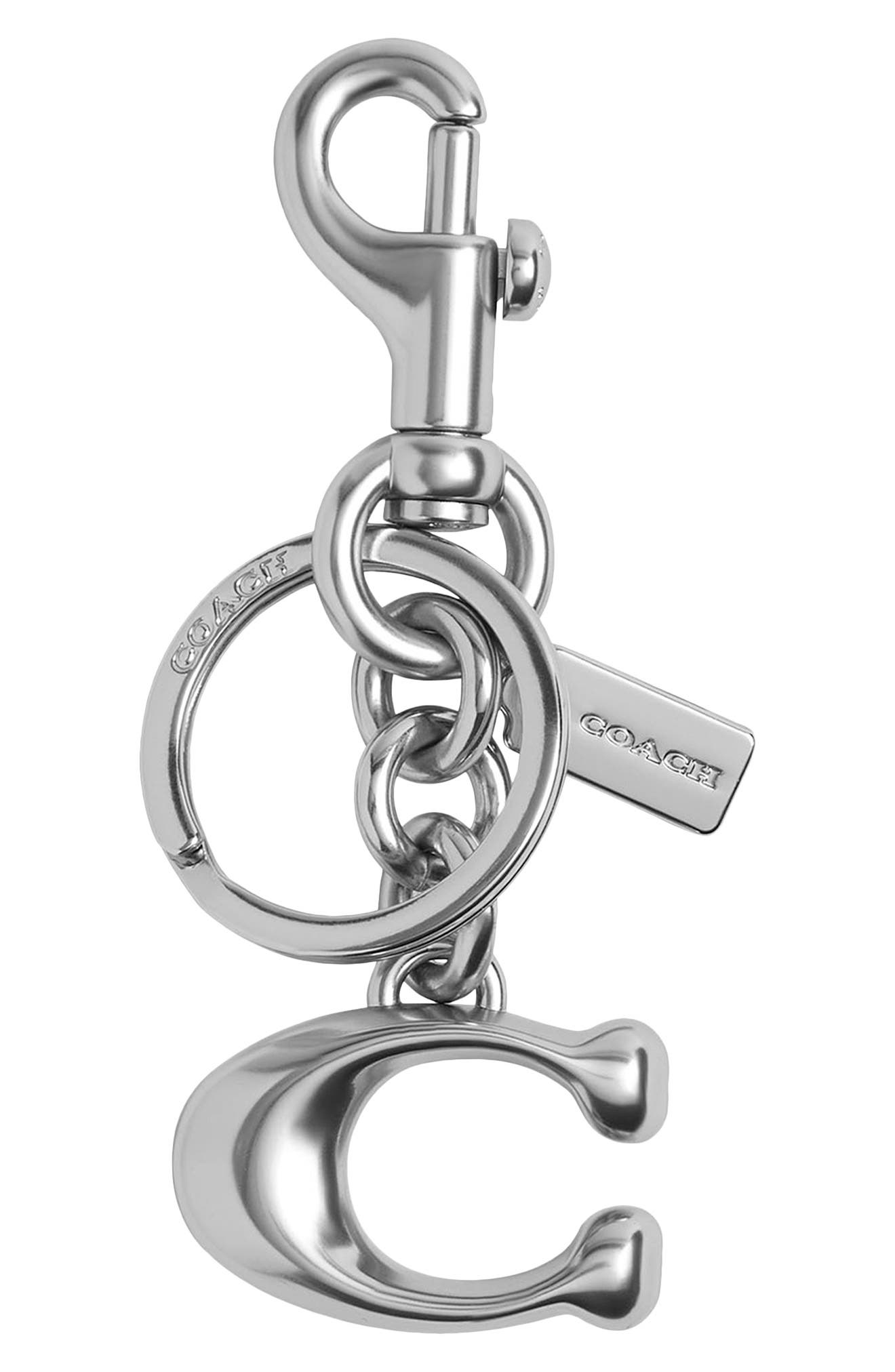 COACH Solid C Bag Charm, Main, color, Lh/Silver