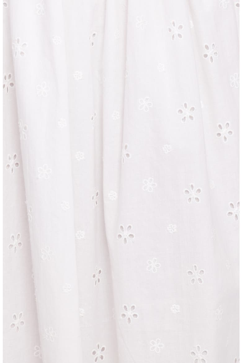 Ruella Eyelet Lace-Up Back Midi Dress, Alternate, color, WHITE