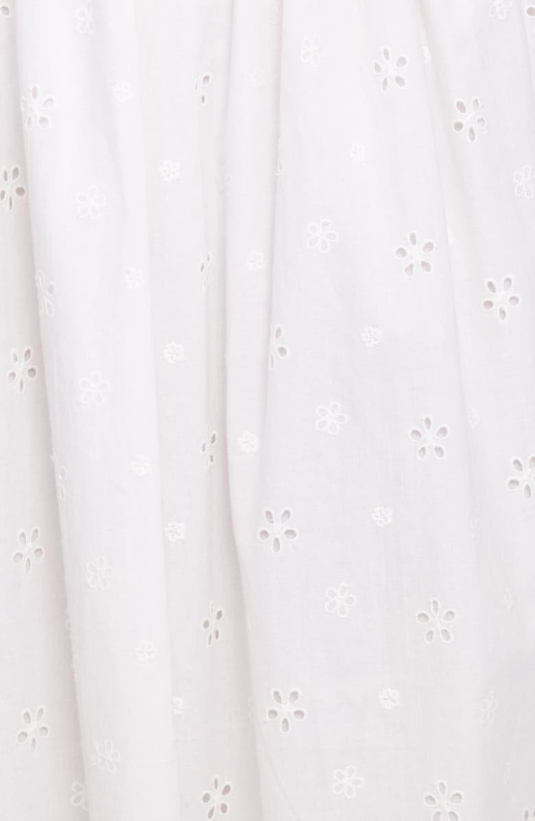 Petal & Pup Ruella Eyelet Lace-Up Back Midi Dress, Alternate, color, White