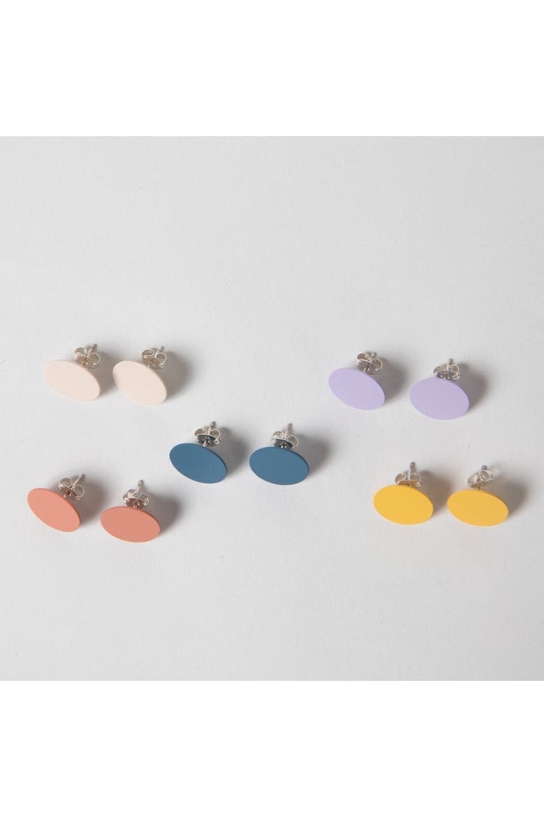 Dot Earrings, Alternate, color, Cobalt