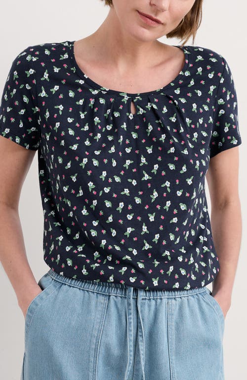 Seasalt Cornwall Appletree Keyhole T-Shirt in Bud Flower Maritime  product