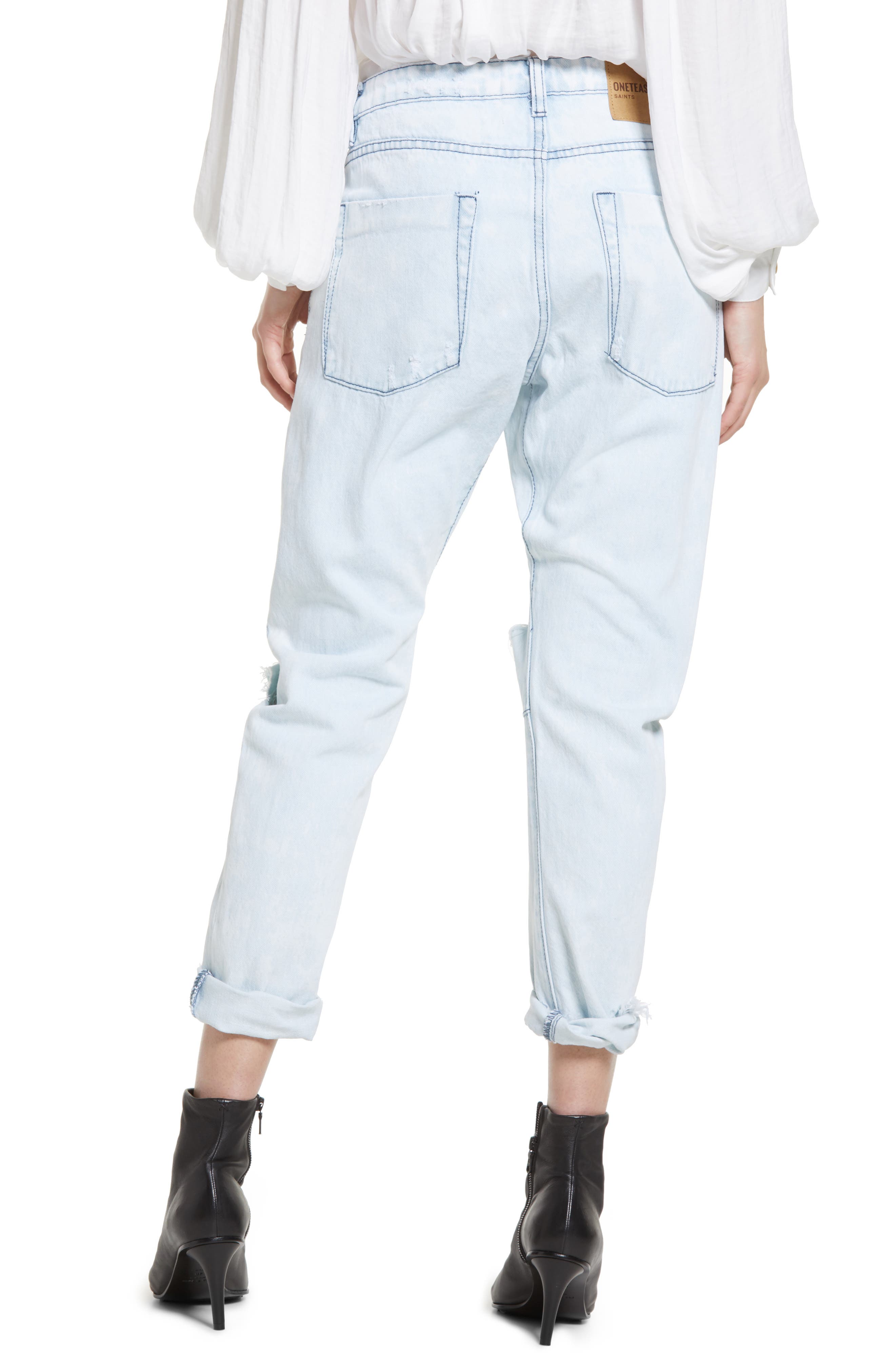 One Teaspoon Saints Ripped Exposed Button Boyfriend Jeans (Women ...