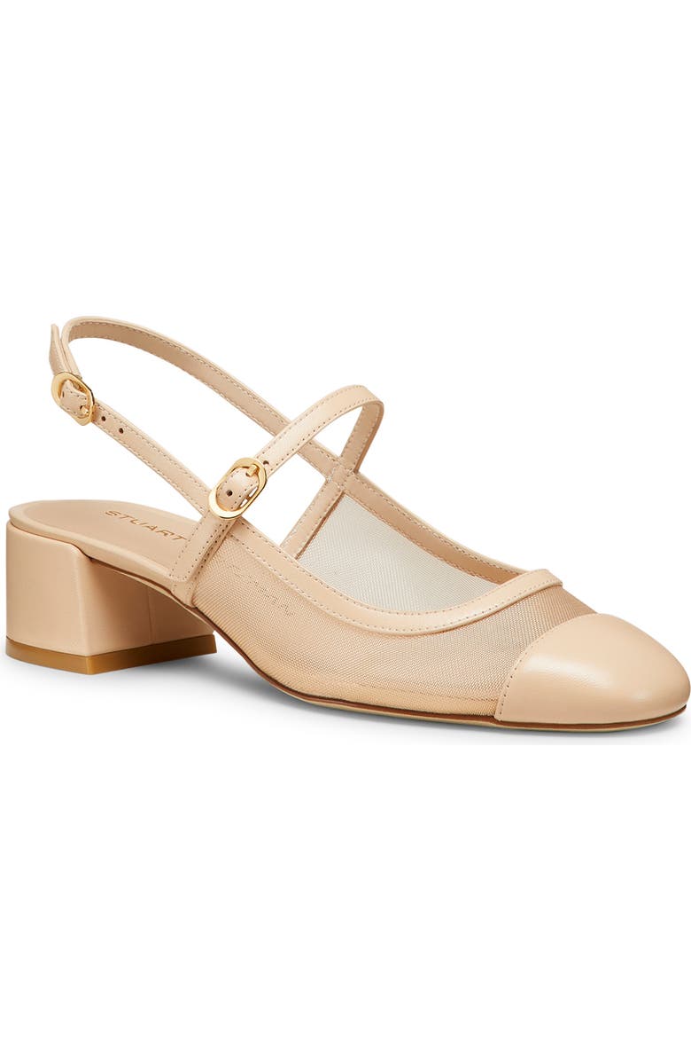 Stuart Weitzman Bea Mary Jane Slingback Pump, Main, color, Beige/ Barely Beige