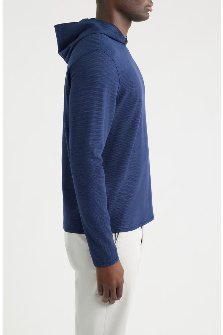 Stretch Cotton Blend Pebble Hoodie, Alternate, color, NAVY