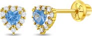 In Season Jewelry 14k Princess Heart Cubic Zirconia Earrings