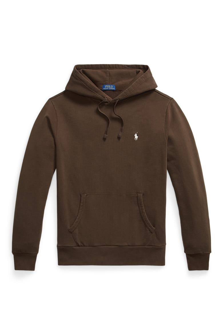 Loopback Cotton Fleece Hoodie, Alternate, color, DARK BEECH