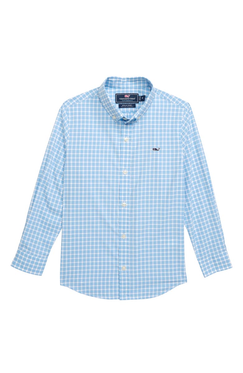 vineyard vines Bermuda Check Performance Whale Shirt, Main, color, 