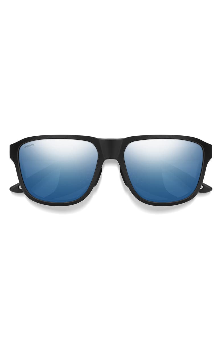 Smith Embark 58mm ChromaPop<sup>™</sup> Polarized Square Sunglasses, Main, color, Matte Black / Chromapop Blue