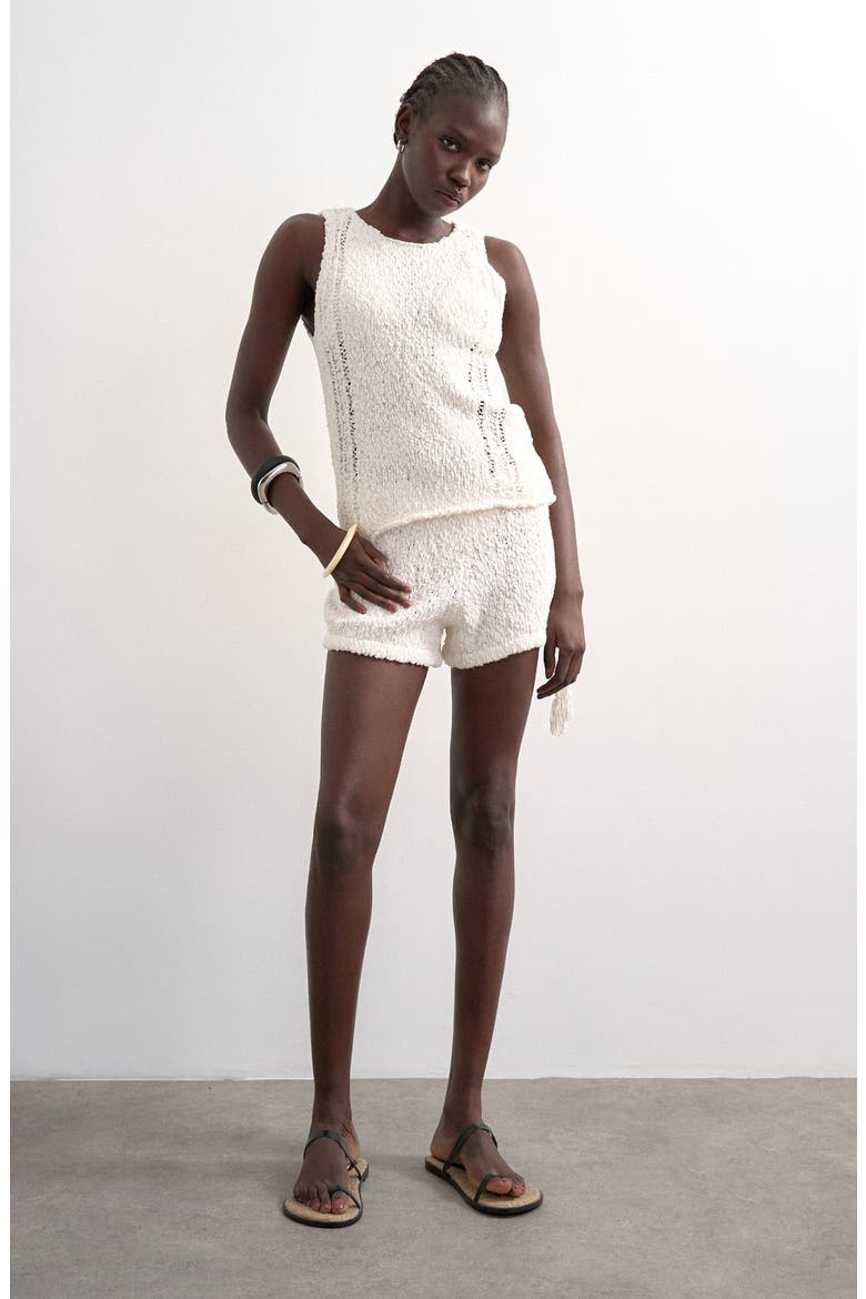 Knitted Pointelle Vest, Alternate, color, IVORY