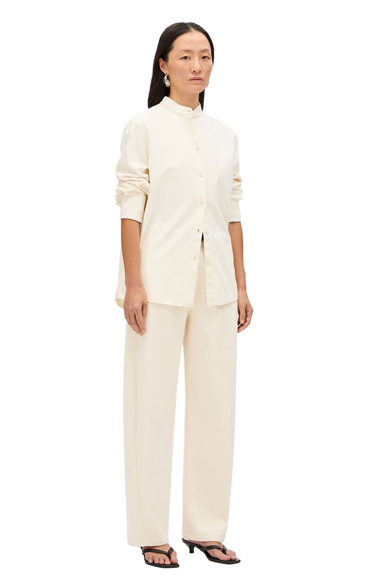 Another Tomorrow Chambray Bow Blouse, Alternate, color, Ecru