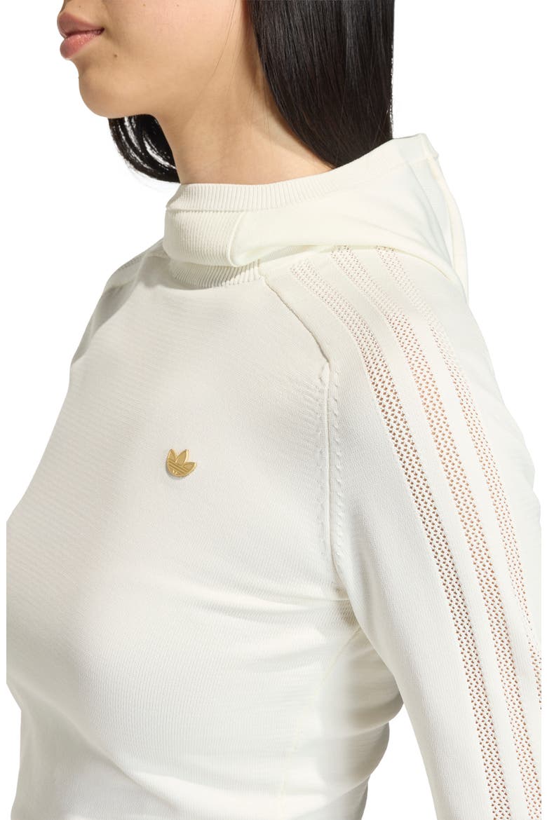 Hooded Logo Knit Sweater, Alternate, color, OWHITE