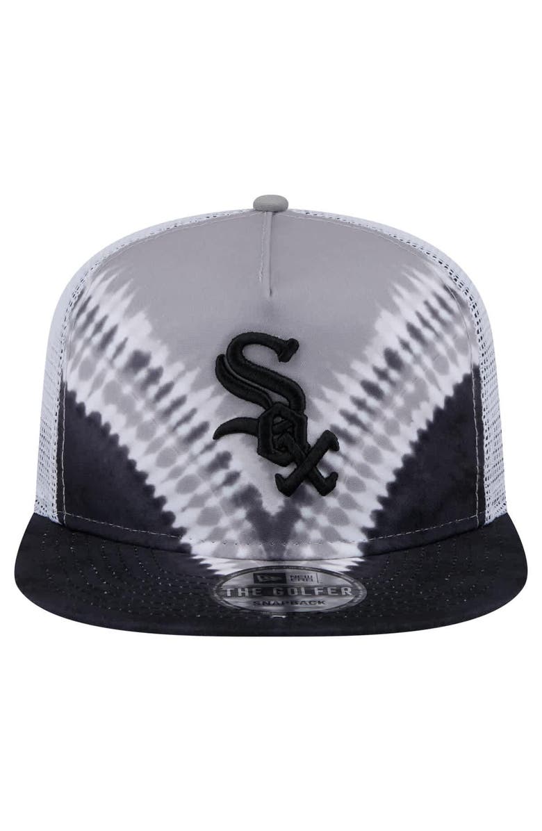 New Era Men's New Era Chicago White Sox Tie-Dye Golfer Trucker Adjustable Hat, Alternate, color, Black