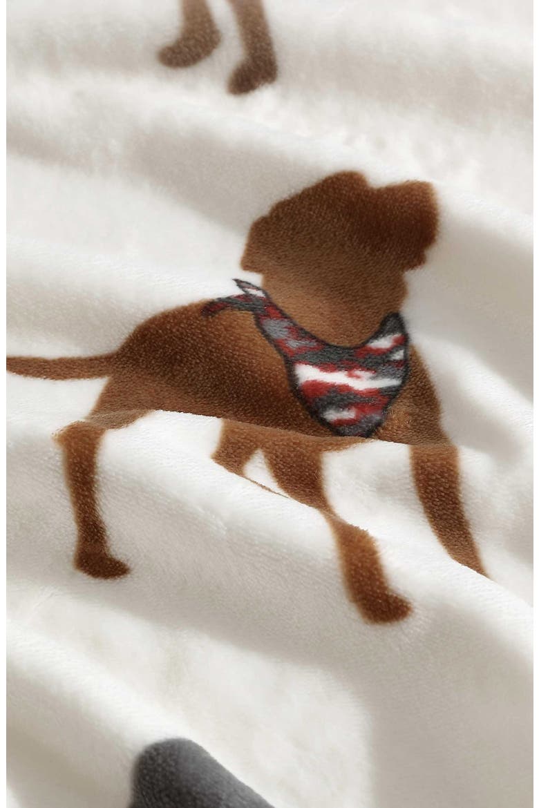 Dogs with Scarves Fleece Blanket, Alternate, color, GREY