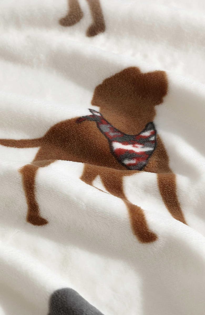 Eddie Bauer Dogs with Scarves Fleece Blanket, Alternate, color, Grey