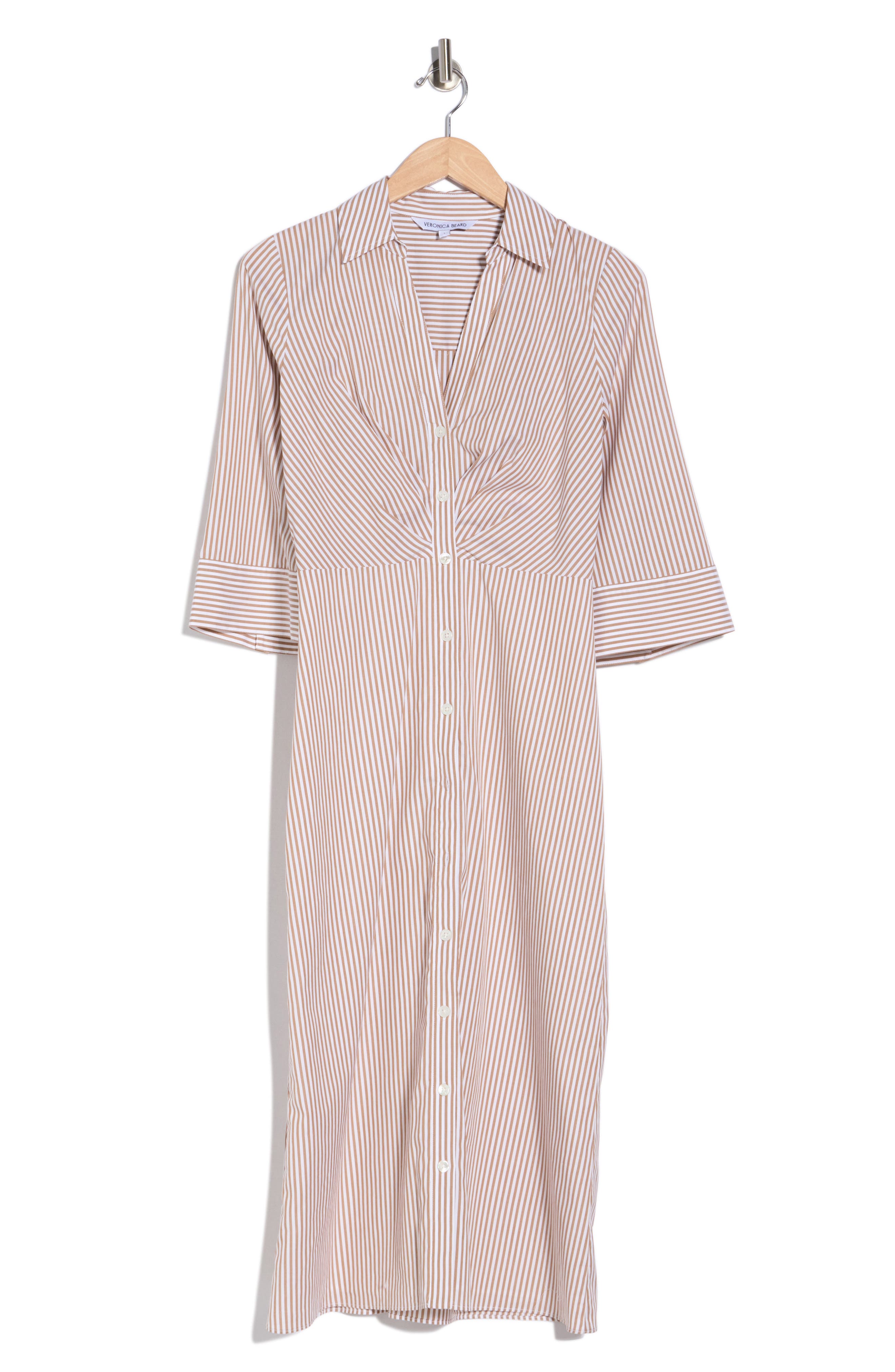 Haydon Striped Twist Front Cotton Midi Dress