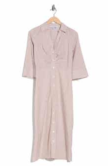 Haydon Striped Twist Front Cotton Midi Dress