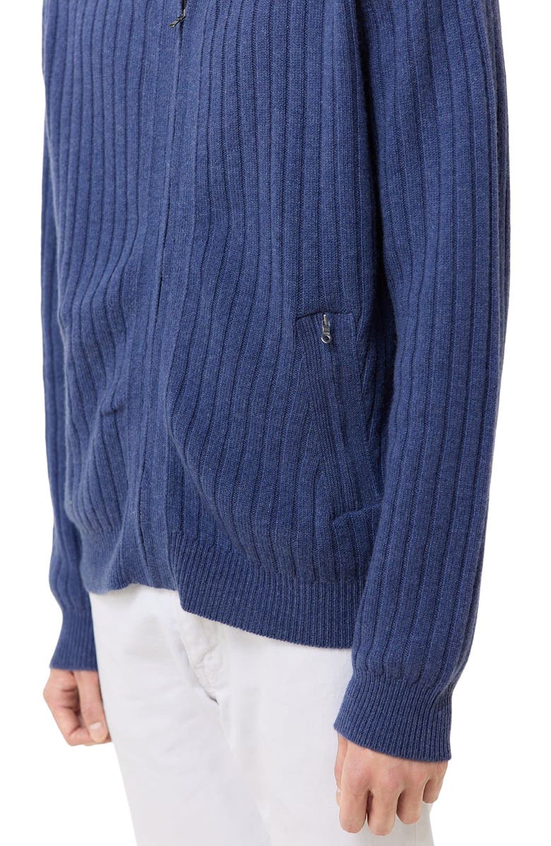 GOBI Mongolian Cashmere Full-Zipper Cashmere Cardigan, Alternate, color, Crown Blue