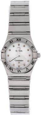 Pre-Owned Omega Constellation My Choice Quartz Watch Stainless Steel and Mother of Pearl 22