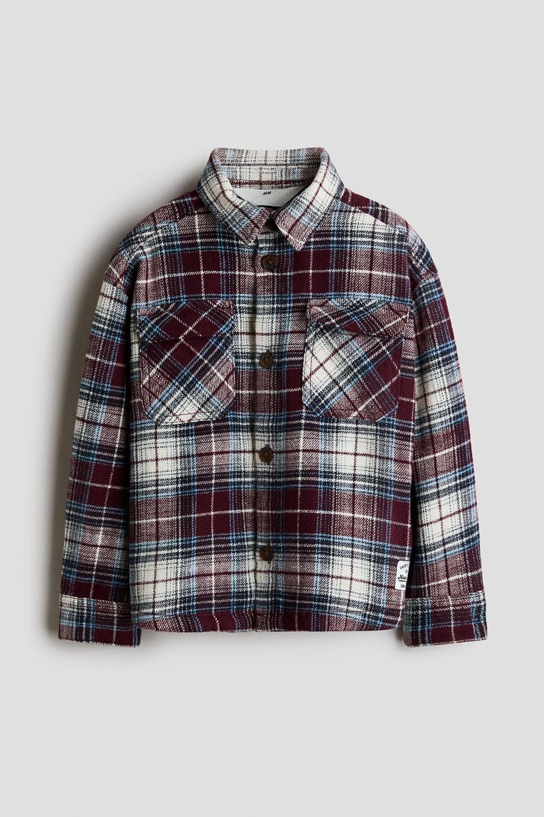 Oversized Shirt, Main, color, Dark red/plaid