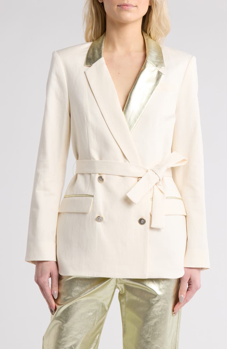 TWP Smoking Tuxedo Jacket, Main, color, Bone/Light Gold