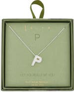 Leith Pavé Cubic Zirconia Initial Pendant Necklace