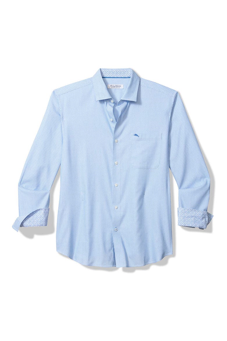 Sarasota Stretch Ventura Coast Solid White IslandZone® Button-Up Shirt, Alternate, color, VACATION BLUE