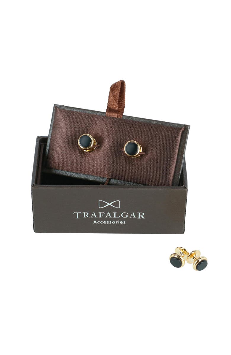 Trafalgar Sutton Tuxedo Stud Set Genuine Onyx, Alternate, color, 