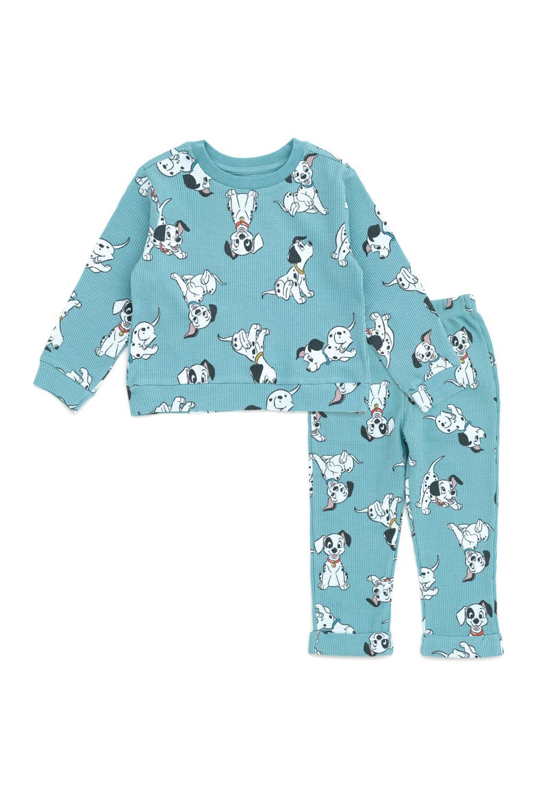 101 Dalmatians Loungewear 2-Piece Sweatshirt and Pants Set, Main, color, Dalmatians Sage Green