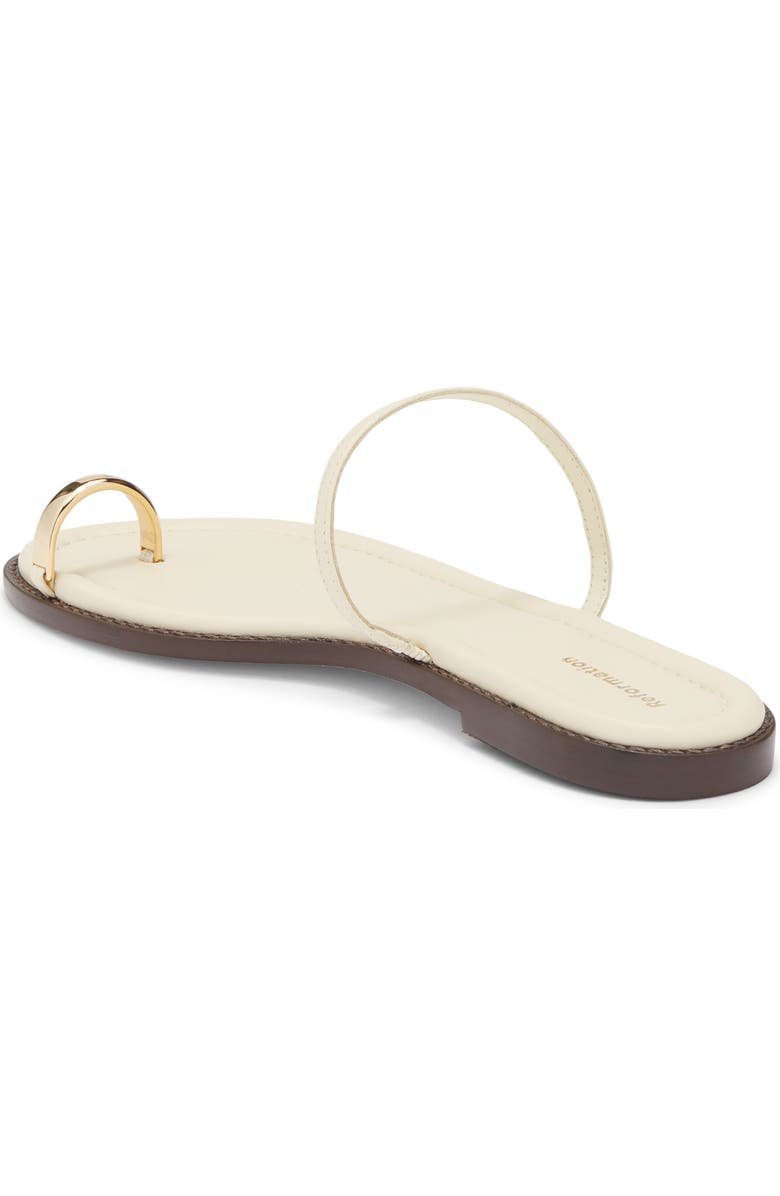 Reformation Cassandra Flat Slide Sandal, Alternate, color, Almond Leather
