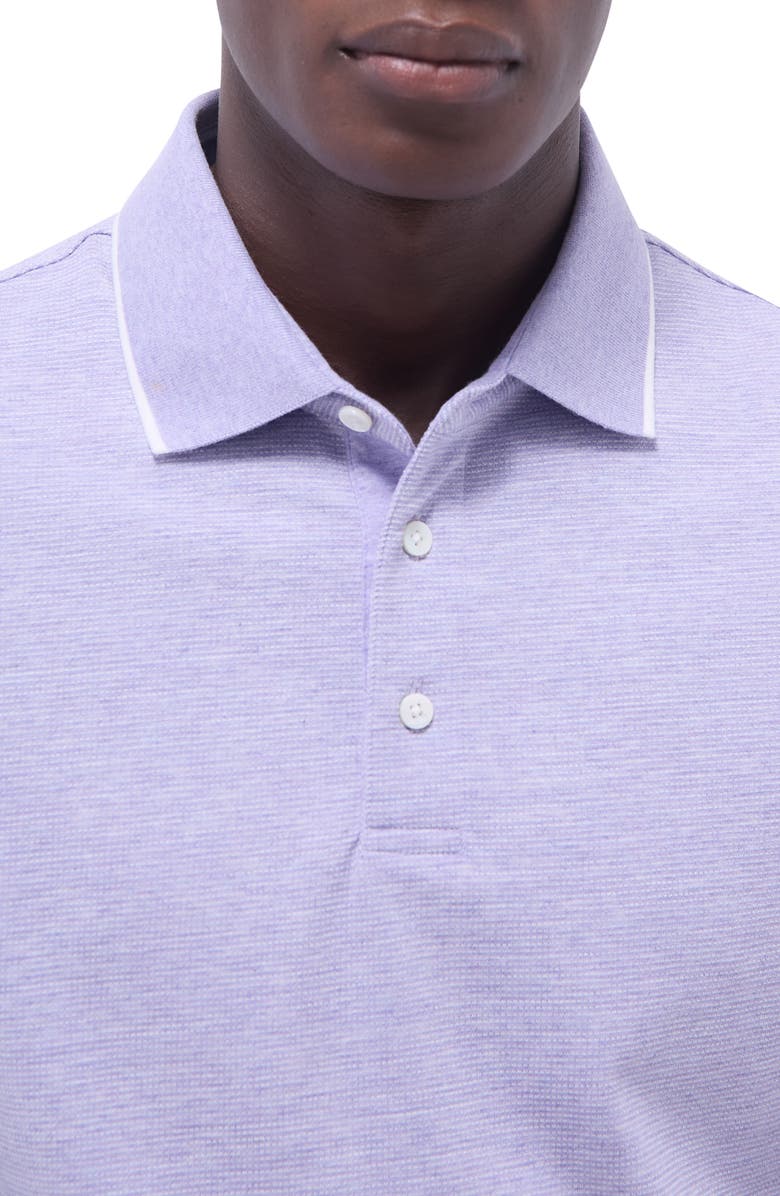 Bugatchi Tipped Contrast Collar Polo, Alternate, color, Lilac