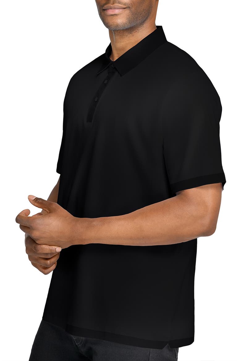 Solid Reworked Slim Fit Polo, Alternate, color, BLACK