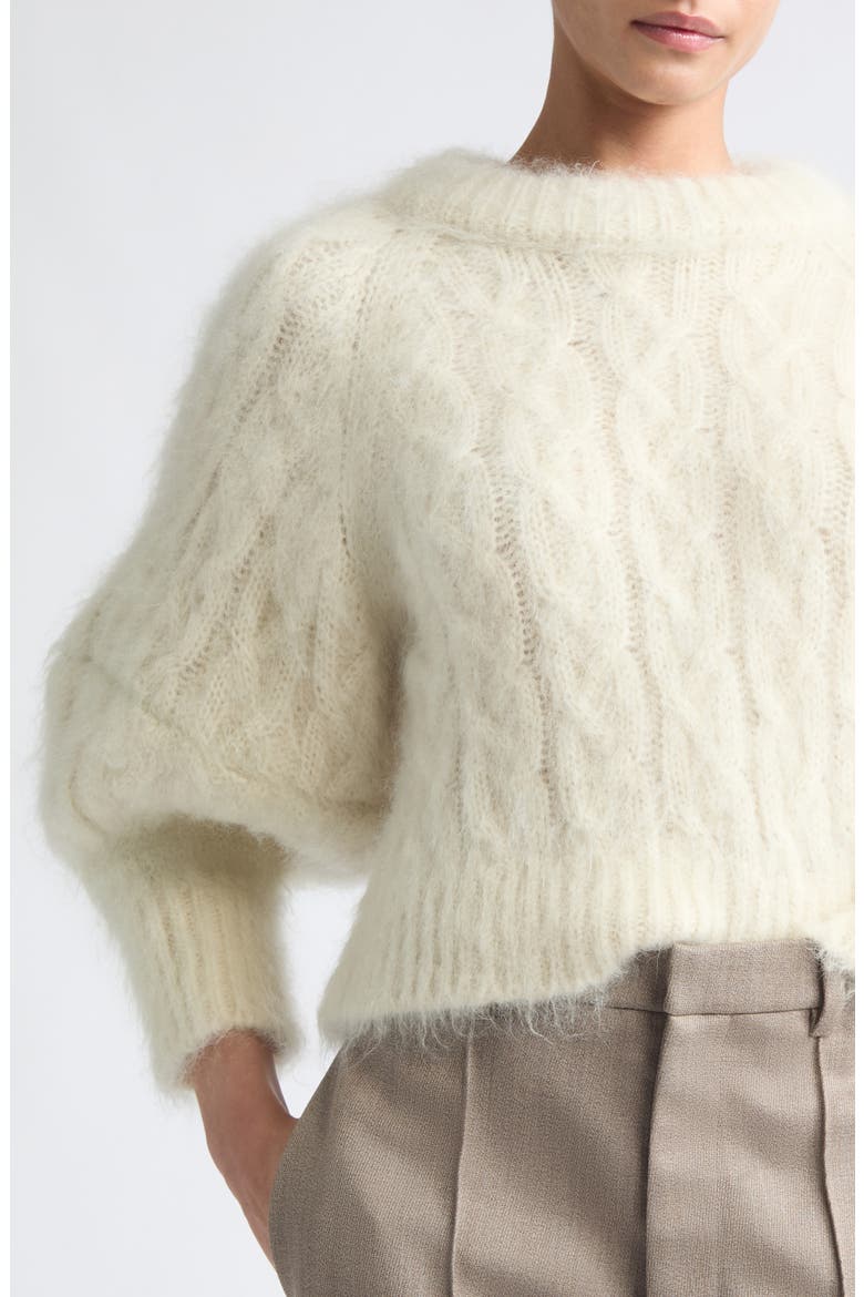 The Chalmers Cable Knit Mohair Blend Sweater, Alternate, color, IVORY
