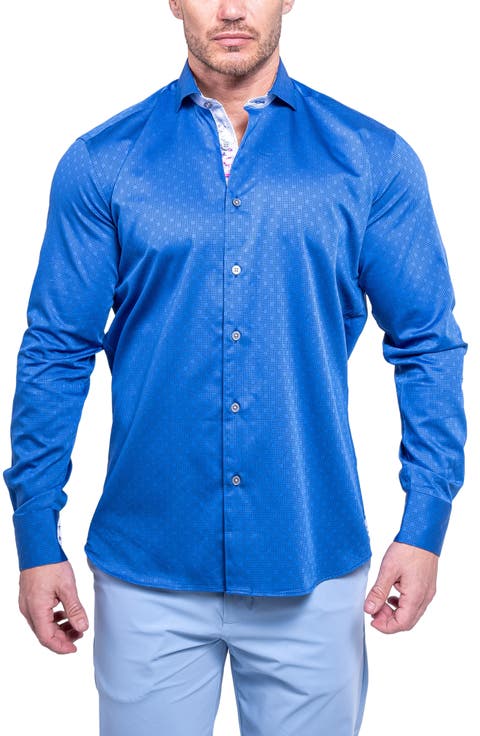 Einstein Resistance0102 Blue Button-Up Shirt