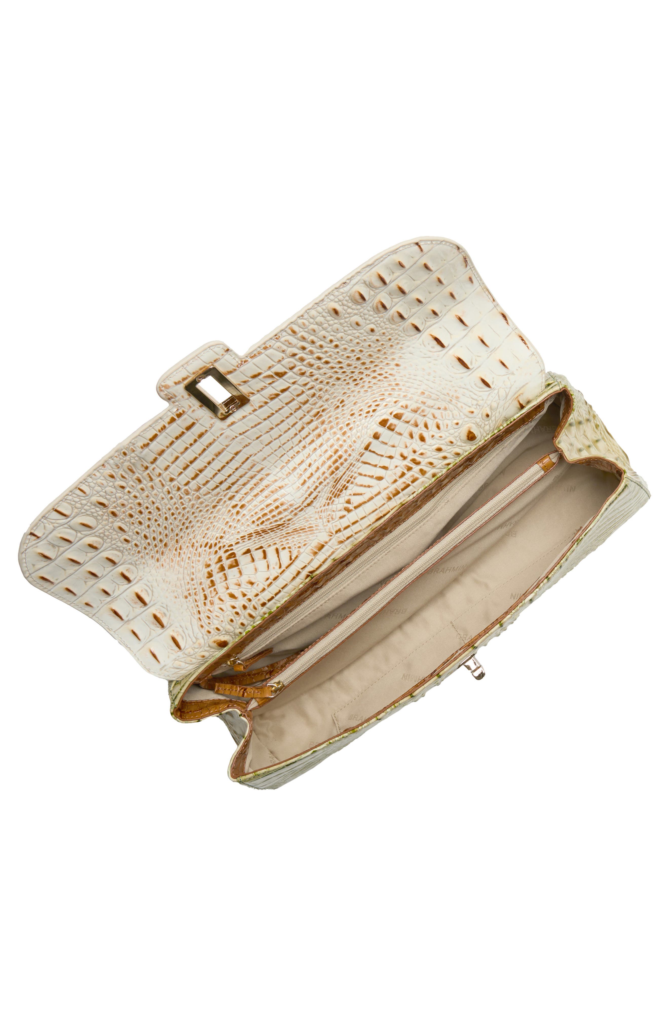 Brahmin Dayan Colorblock Croc Embossed Leather Top Handle Bag, Alternate, color, 