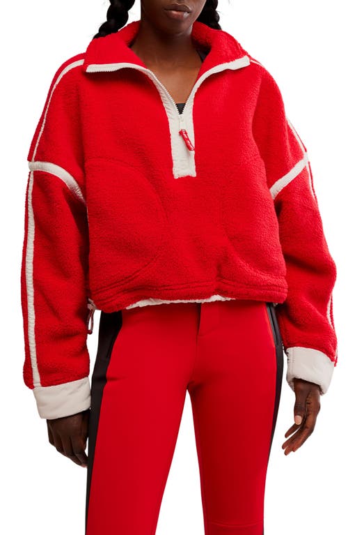 Free People Fp Movement Mountain High Fleece Half Zip Pullover In Red