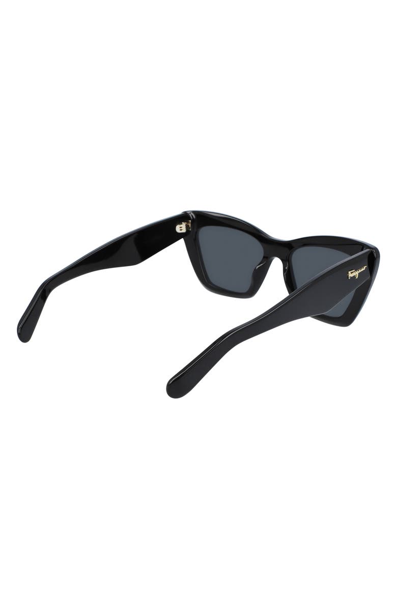 FERRAGAMO 55mm Butterfly Sunglasses, Alternate, color, Black