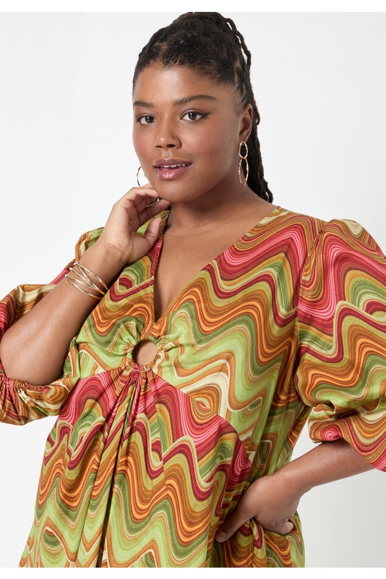 Ring Cut Out Poplin Shirtdress, Alternate, color, HEAT WAVES