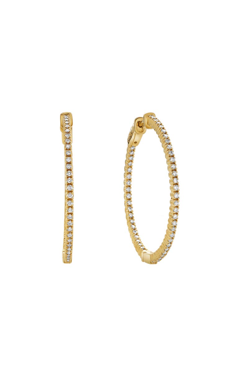 LuvMyJewelry Mericius 14K Yellow Gold Diamond HoopEarrings - 1.01 Cts, Alternate, color, 14K Yellow Gold