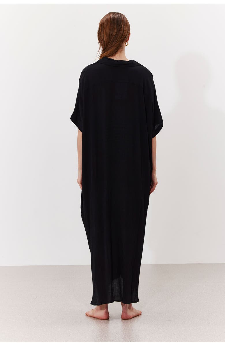 Gottex Beach Life Solena Crêpe Oversized Shirt Dress Cover-Up, Alternate, color, Black