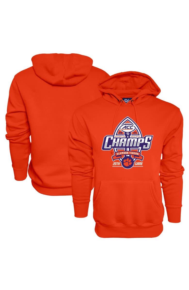 BLUE 84 Men's Blue 84 Orange Clemson Tigers 2024 ACC Football Conference Champions Locker Room Pullover Hoodie, Main, color, 